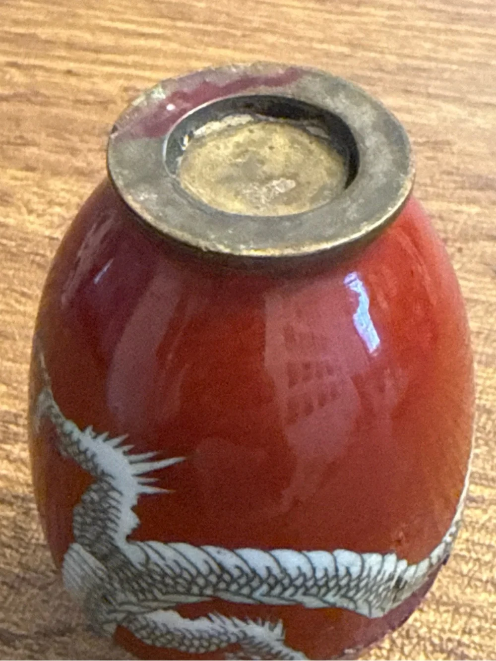 Dragon Cloisonne Vase Japanese vintage 3.5” small 1900’s
